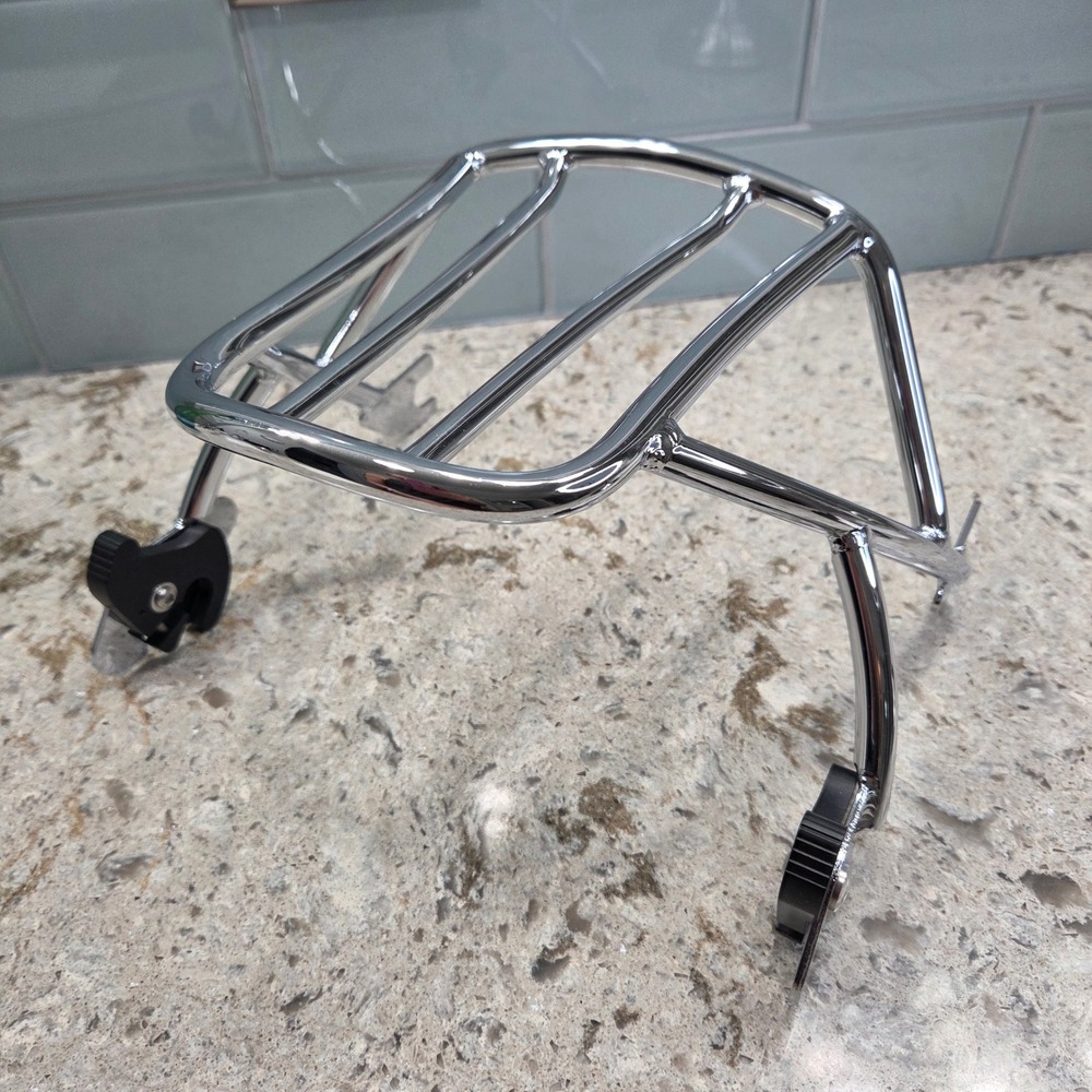NEW Harley Davidson Sportster Chrome Detachable Solo Luggage Rack Motorcycle